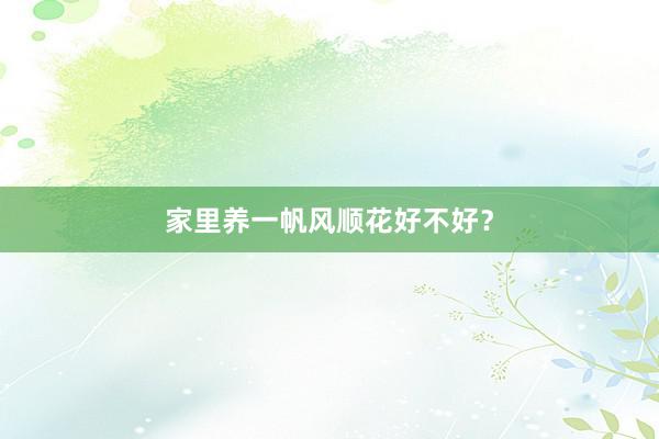 家里养一帆风顺花好不好？