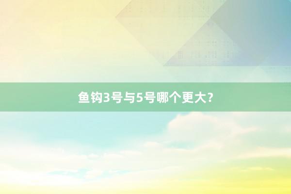 鱼钩3号与5号哪个更大？
